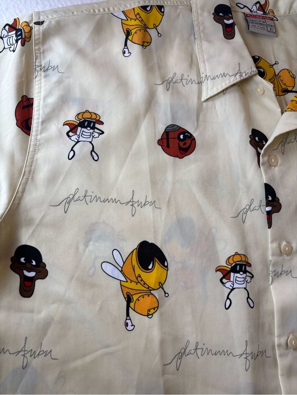 Butter yellow vintage Platinum Fubu button down - Picture 3 of 4